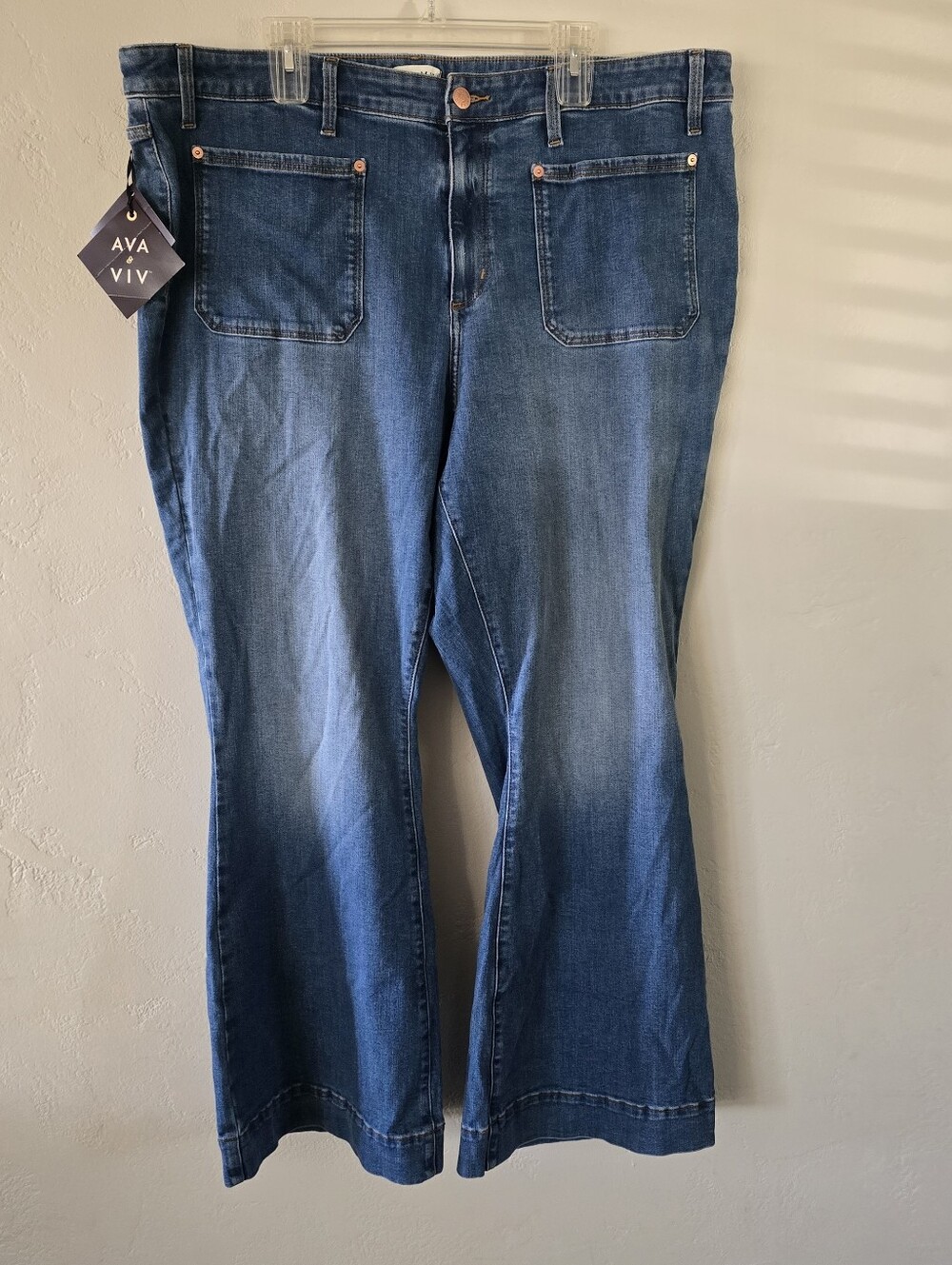 Ava & Viv Maternity Blue Bootcut Flare Denim Jeans, Size 22